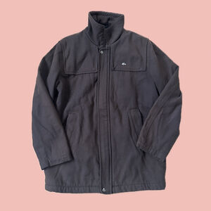 Vintage Lacoste Wool Blend Jacket Men Brown Insulated Classic Coat